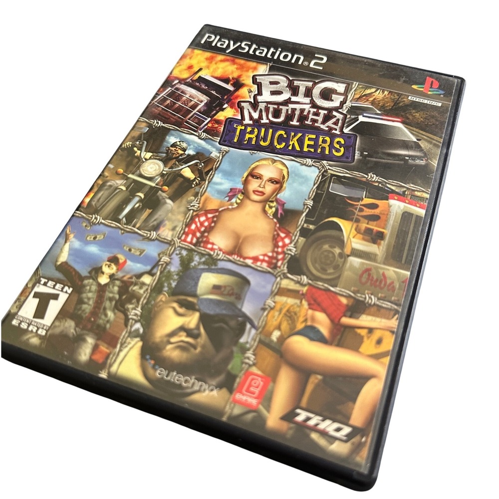 Big Mutha Truckers Sony PlayStation 2 PS2 Game CIB Blue Disc THQ Black Label